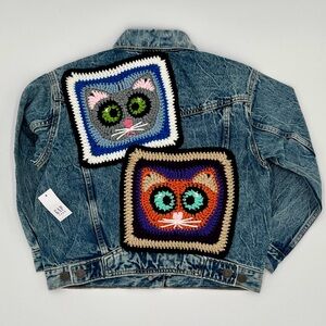 😺 Kitty patched jean jacket 😺